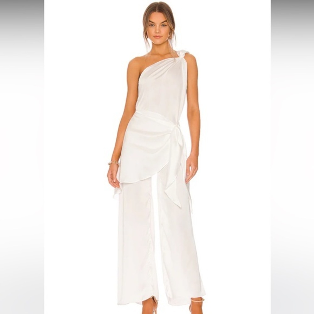 Baobab Collection White One-Shoulder Jumpsuit